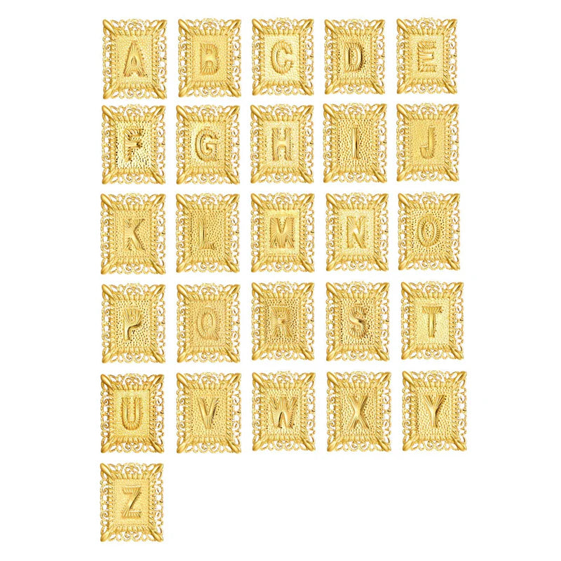 ZEVORA Cross & Initial Necklace Set – Gold