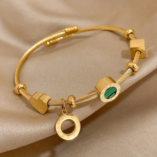 ZEVORA Emerence Rousseau Bracelet – Handmade Gold & Emerald Jewelry