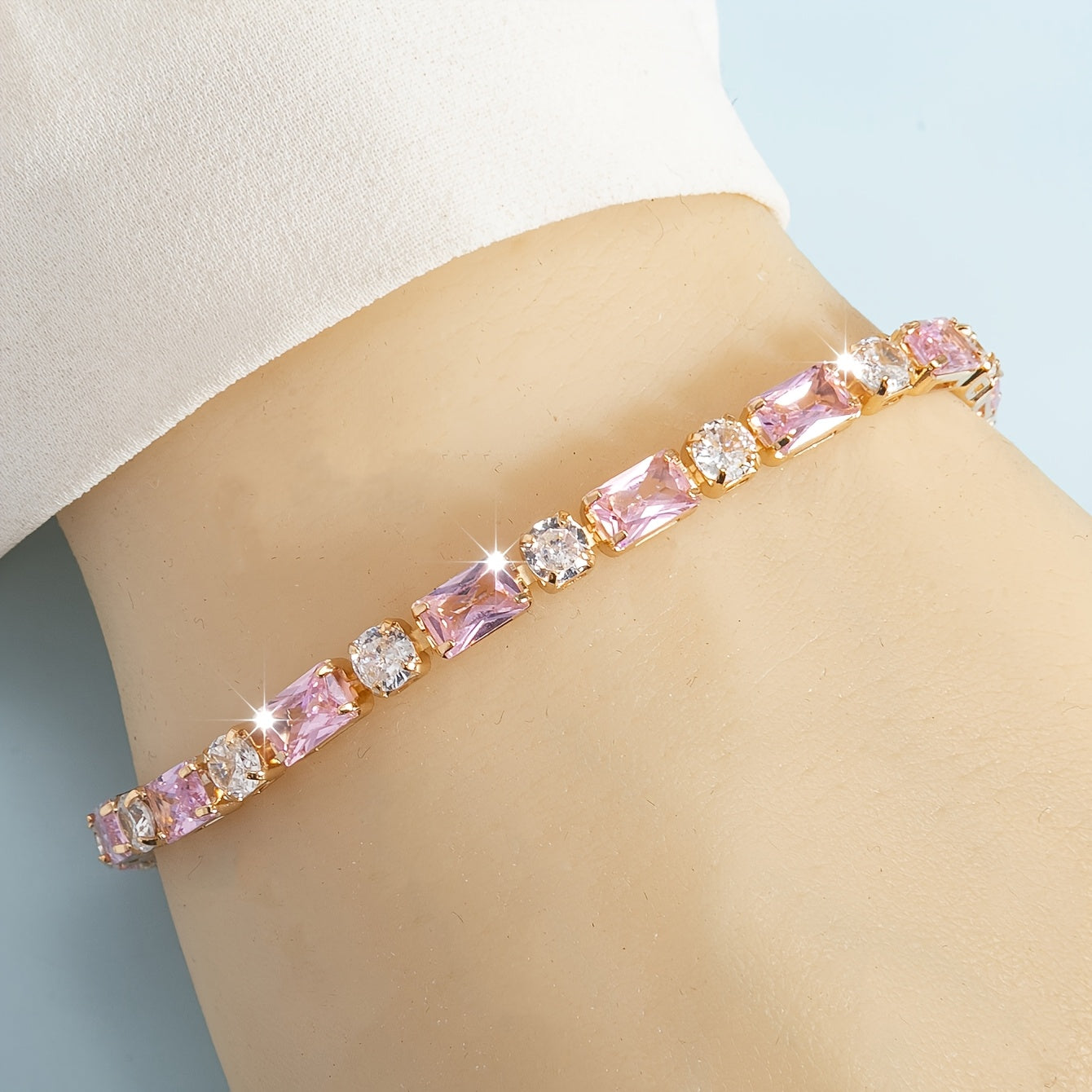 ZEVORA Peony Spark Tennis Bracelet – Gold