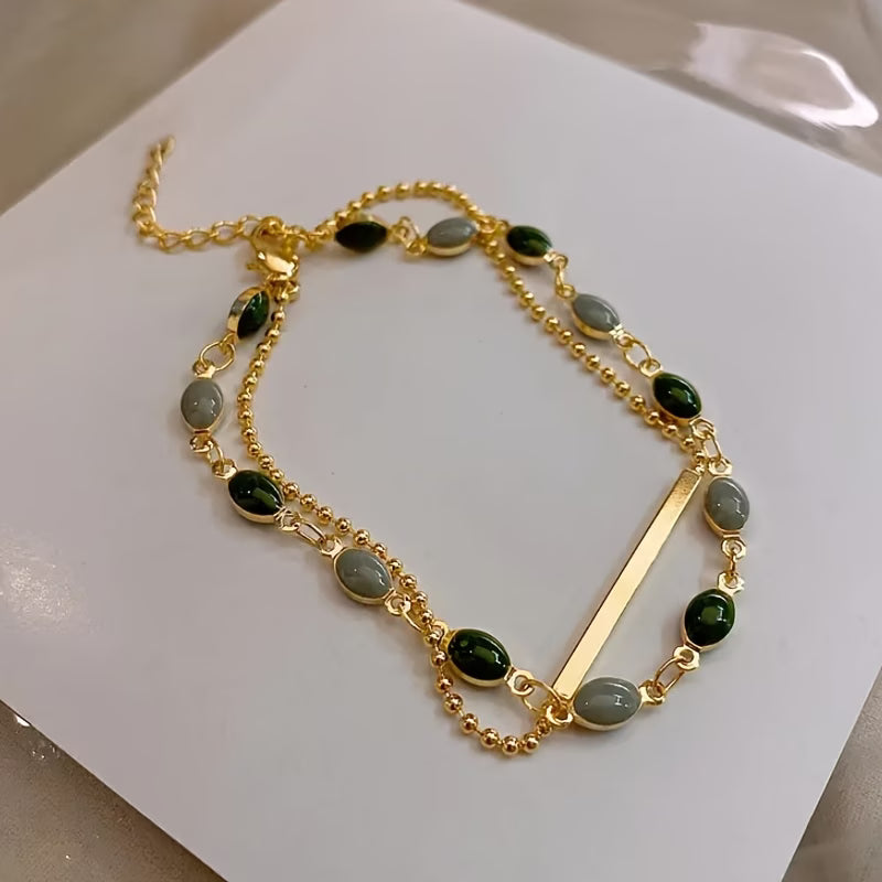 ZEVORA Olivia Moss Duo Bracelet – Gold
