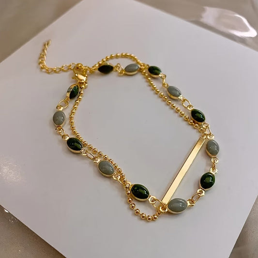 ZEVORA Olivia Moss Duo Bracelet – Gold