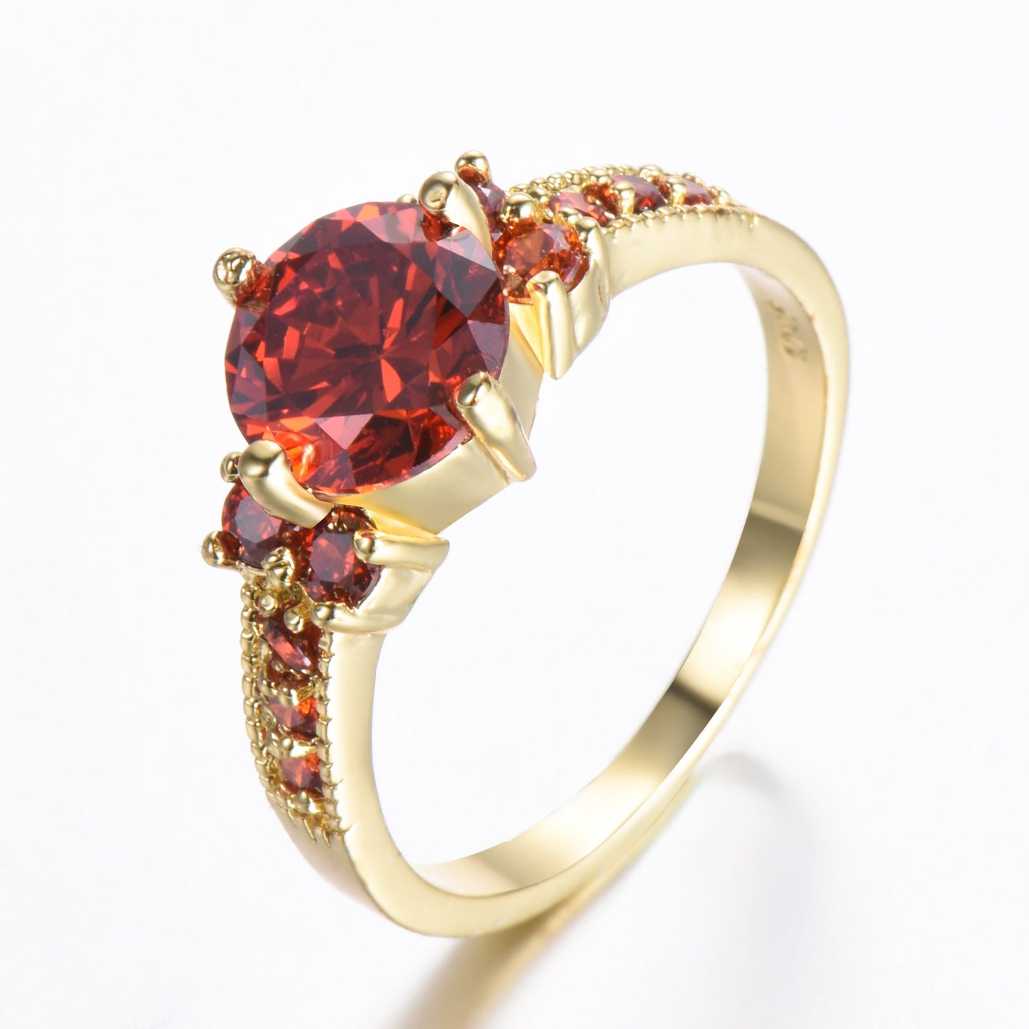 ZEVORA Celia Ardelynn Ring – 16K Gold Ruby Stone Statement Ring