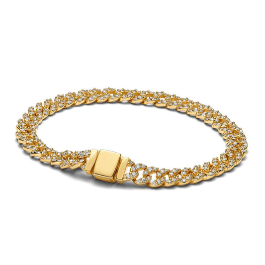 ZEVORA Pavé Cuban Bracelet – Handmade Gold Jewelry