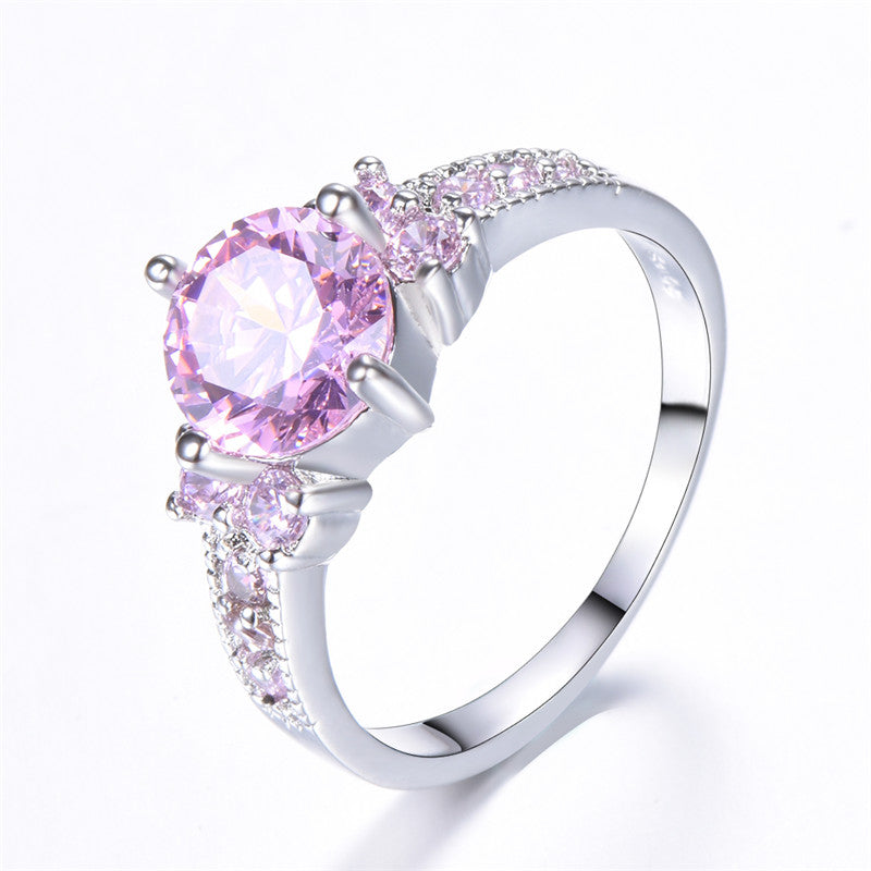 ZEVORA Celia Rosette Ring – Handmade White Gold & Pink Sapphire Jewelry