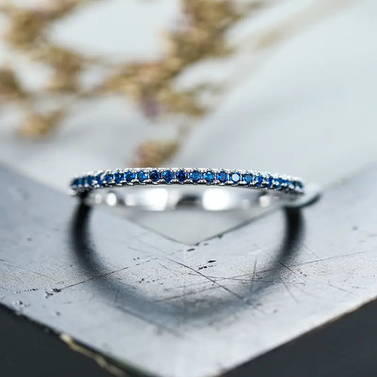 ZEVORA Soraya Azurith Ring – Handmade White Gold & Sapphire Jewelry