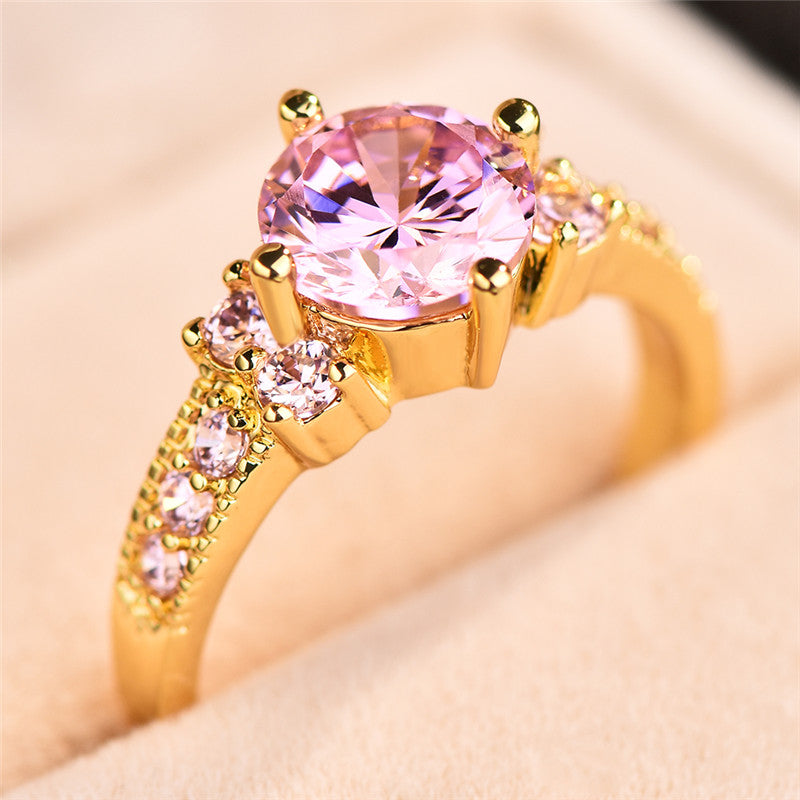 ZEVORA Celia Rosette Ring – Handmade Gold & Pink Sapphire Jewelry