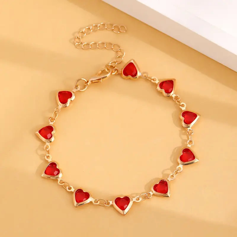 ZEVORA Ophelyra Garnetelle Bracelet – Handmade Gold & Ruby Jewelry