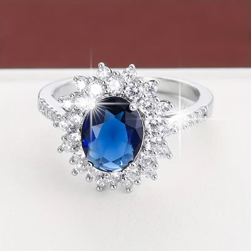 ZEVORA Vionne Saphirae Ring – 16K Gold & White Gold Sapphire Statement Ring