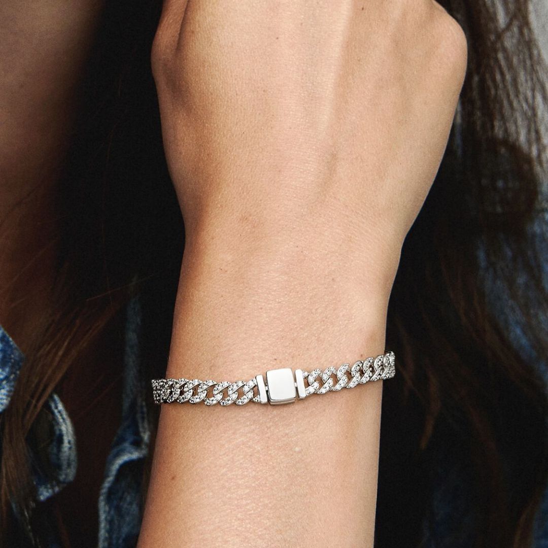 ZEVORA Pavé Cuban Bracelet – Handmade Gold Jewelry