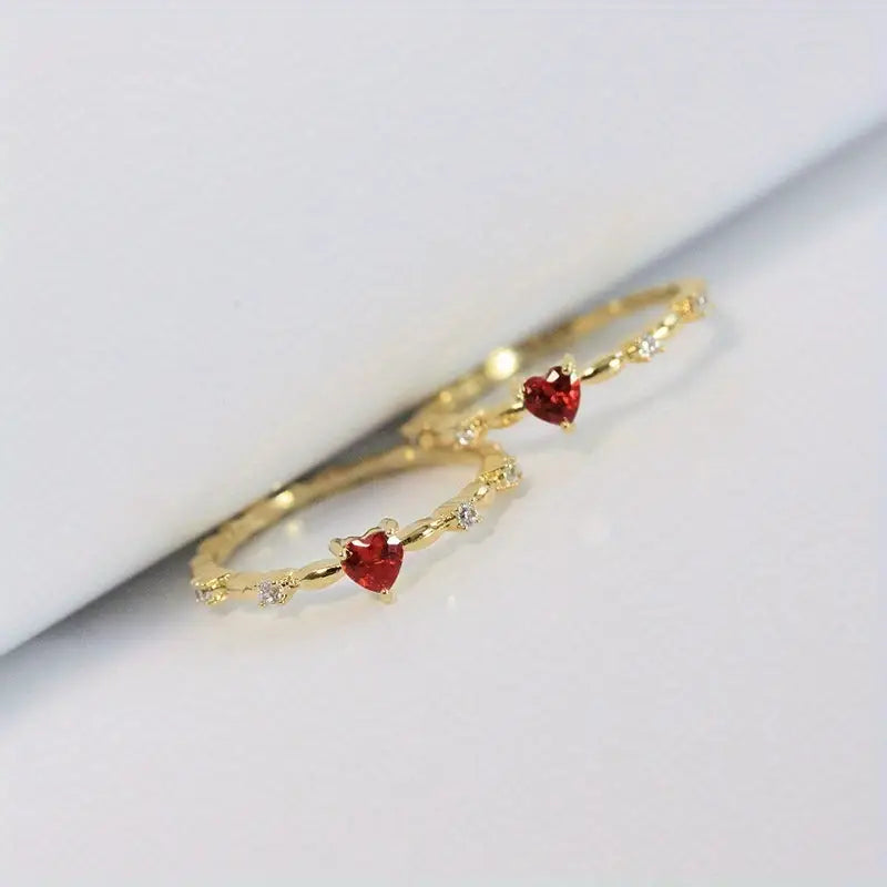 ZEVORA Coralyn Amoura Ring – 14K Gold & White Gold Ruby Stone Ring