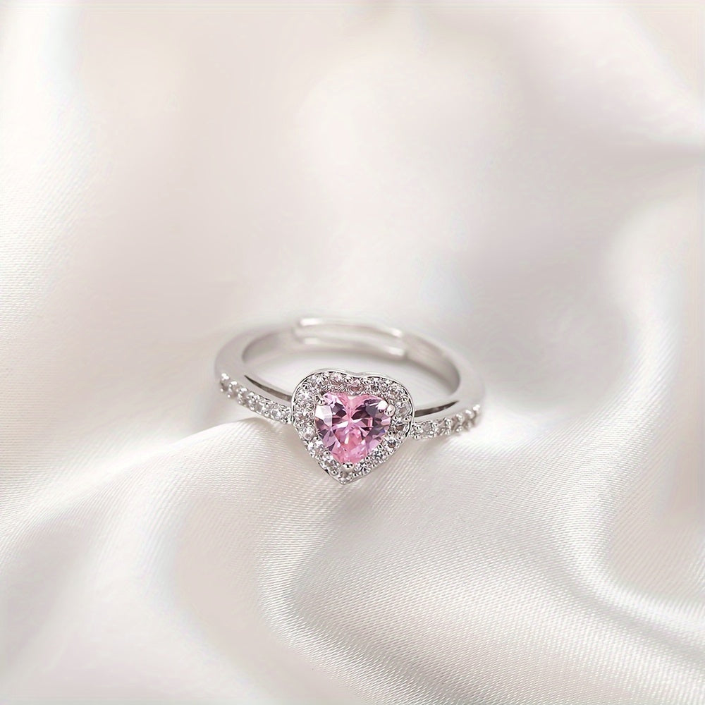 ZEVORA Rosekiss Heart Ring – Handmade White Gold & Pink Sapphire Jewelry