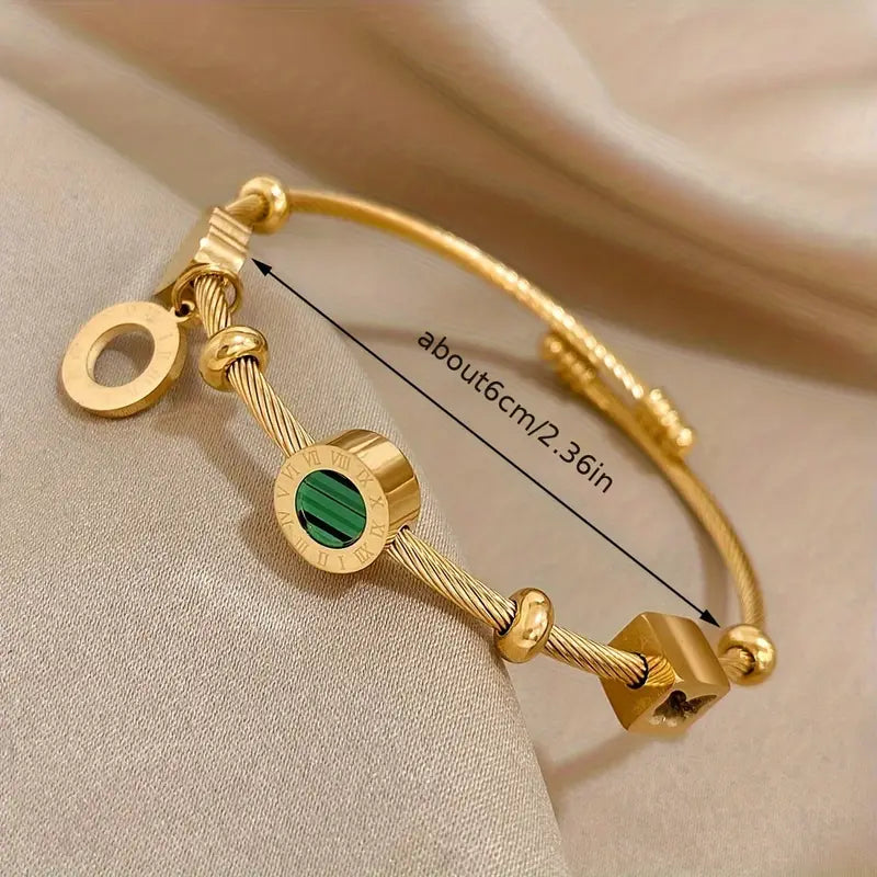 ZEVORA Emerence Rousseau Bracelet – Handmade Gold & Emerald Jewelry