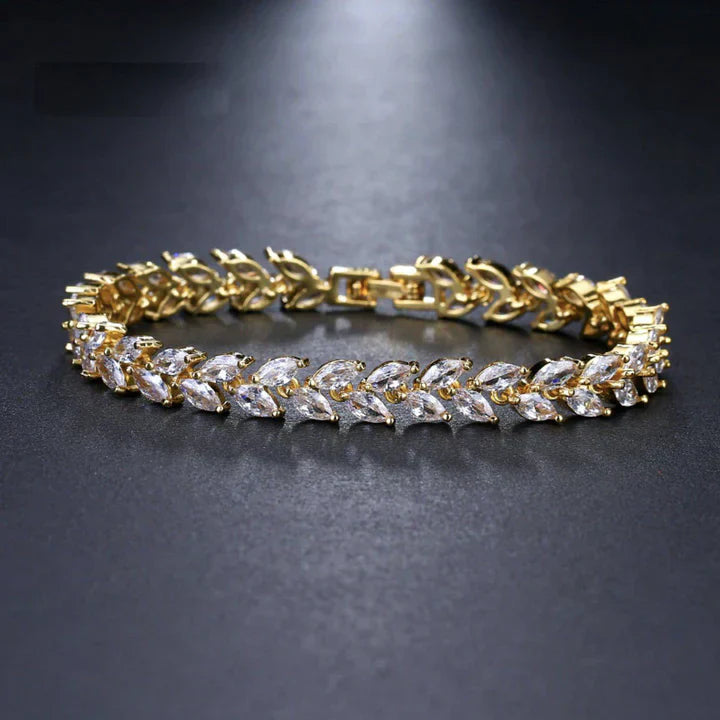 ZEVORA Nemorina Foliora Bracelet – Handmade White Gold Jewelry