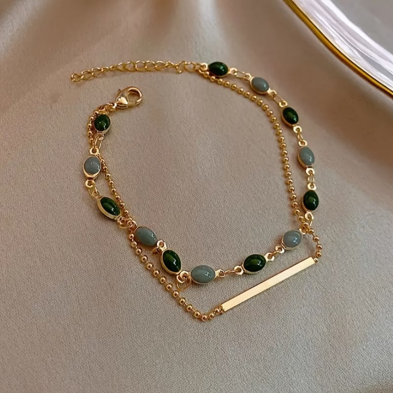 ZEVORA Olivia Moss Duo Bracelet – Gold