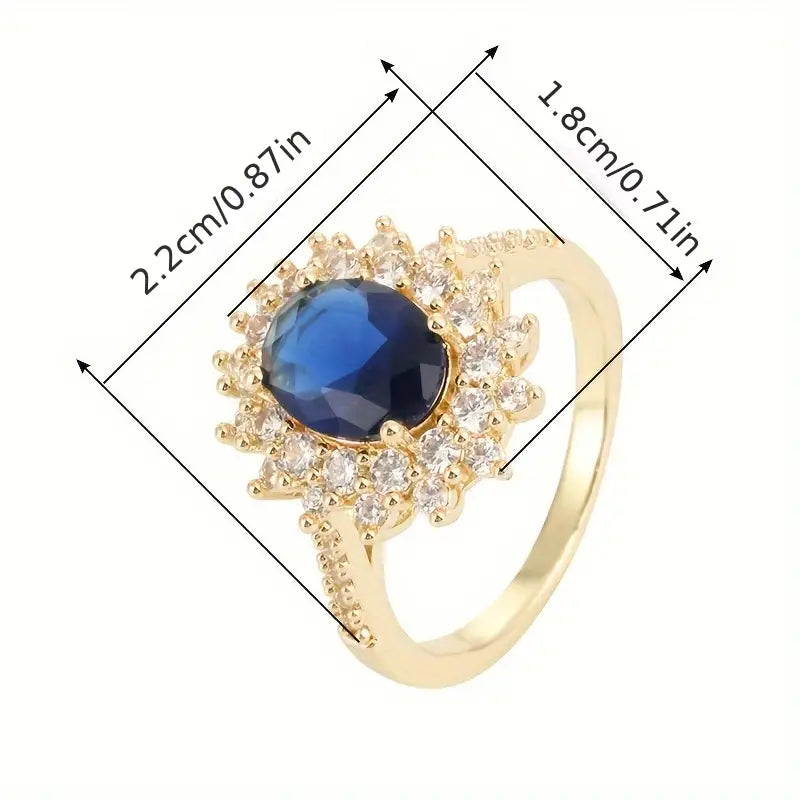 ZEVORA Vionne Saphirae Ring – 16K Gold & White Gold Sapphire Ring