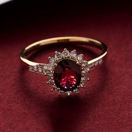 ZEVORA Empress Red Ring – Handmade Gold & Ruby Jewelry