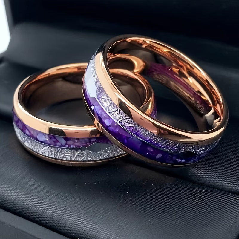 ZEVORA Amelys Harmony Ring – Handmade Rose Gold & Amethyst Jewelry