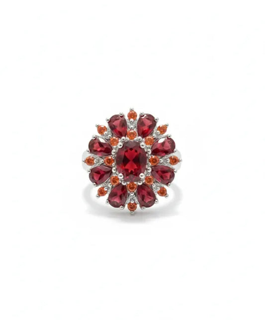 ZEVORA Scarlet Petal Ring – Handmade Ruby Jewelry