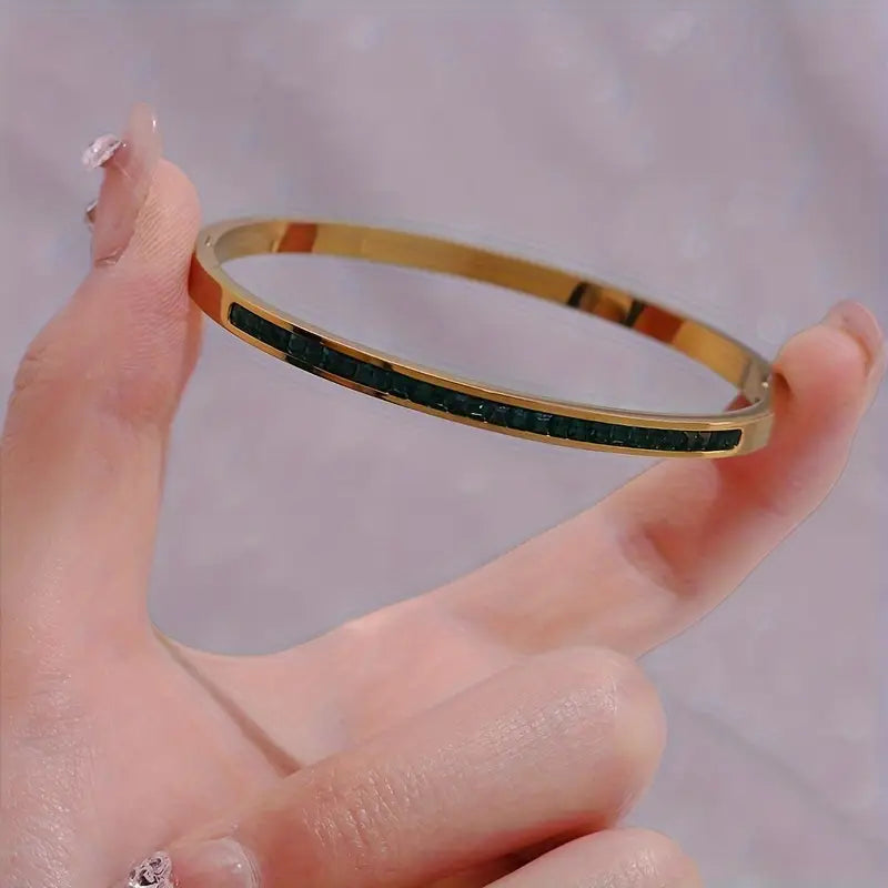 ZEVORA Celeste Viride Bracelet – Handmade Gold & Emerald Jewelry