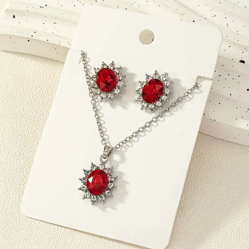 ZEVORA Katya Ruberyn Jewelry Set – White Gold