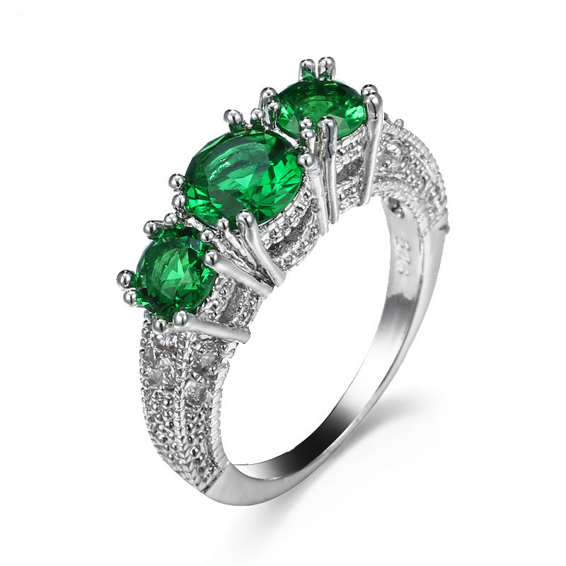 ZEVORA Serilda Wynloren Ring – Handmade White Gold & Emerald Jewelry