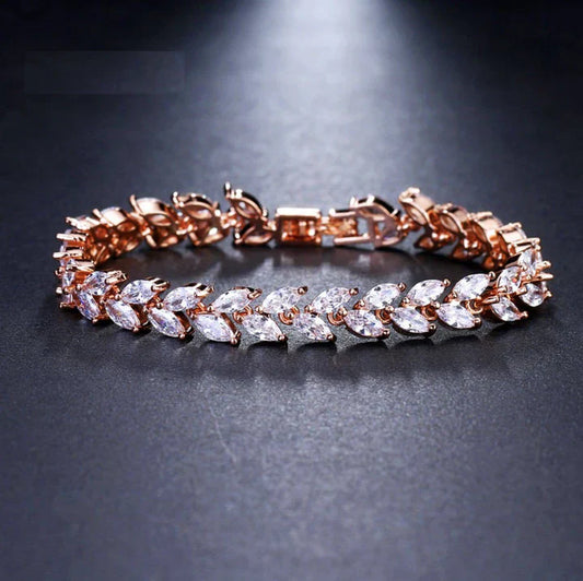 ZEVORA Nemorina Foliora Bracelet – Handmade Rose Gold Jewelry