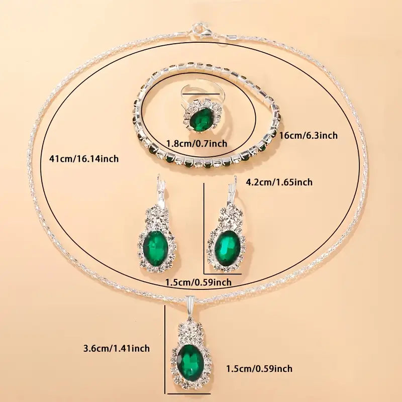 ZEVORA Seloria Grevalyn White Gold Jewelry Set – Handmade & Hypoallergenic