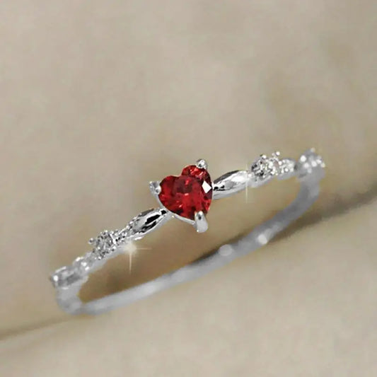 ZEVORA Coralyn Amoura Ring – Handmade White Gold & Ruby Love-Inspired Jewelry