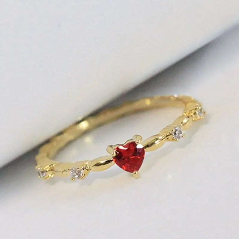 ZEVORA Coralyn Amoura Ring – Handmade White Gold & Ruby Love-Inspired Jewelry