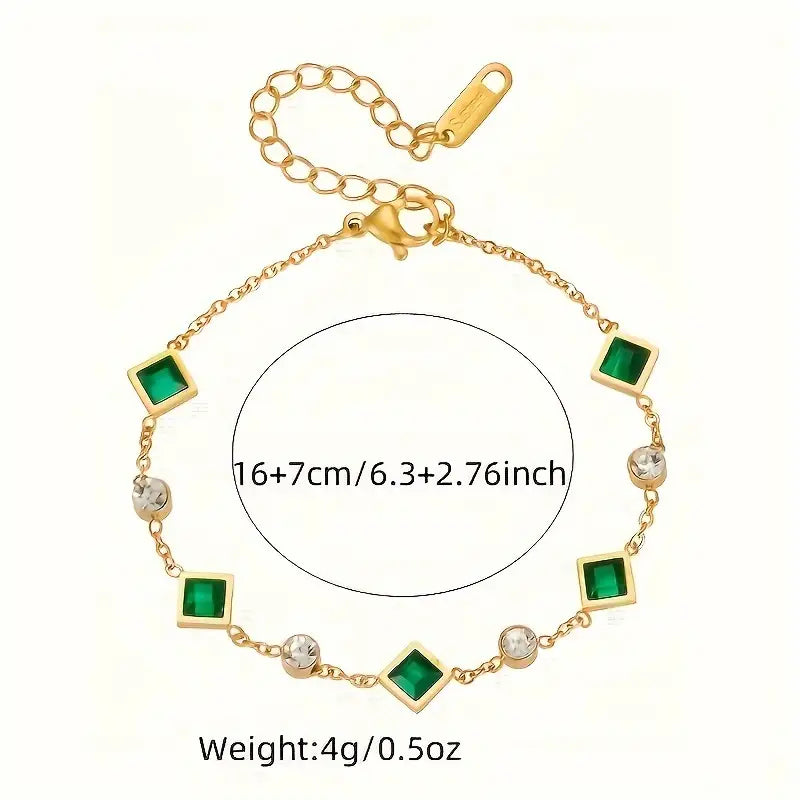ZEVORA Amelisse Glenwyn Bracelet – Handmade Gold & Emerald Jewelry