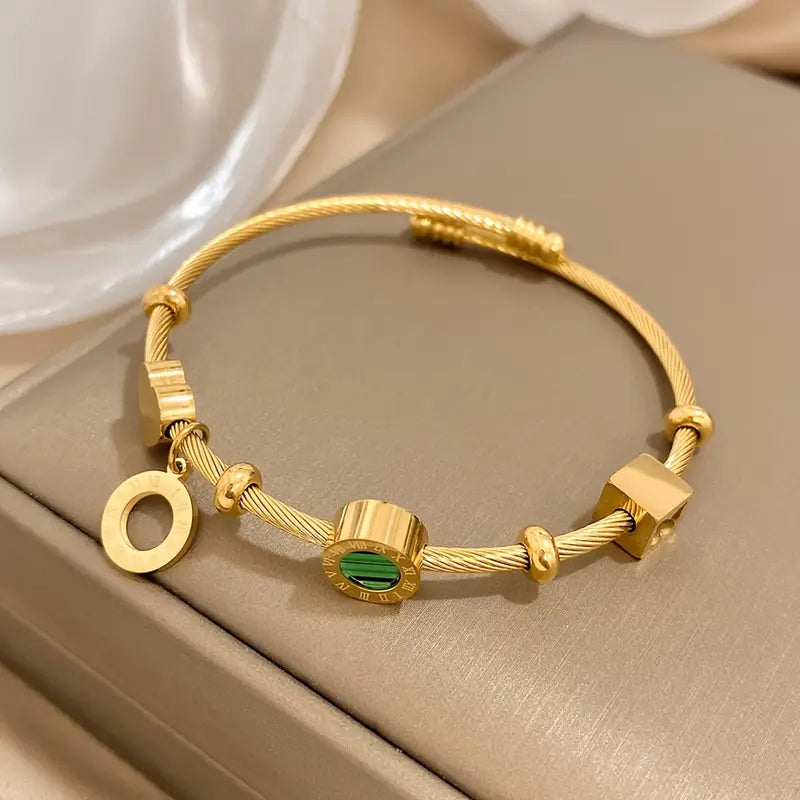 ZEVORA Emerence Rousseau Bracelet – Handmade Gold & Emerald Jewelry