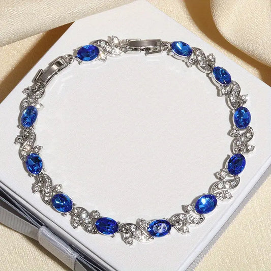 ZEVORA Giada Seraphae Bracelet – Handmade White Gold & Sapphire Jewelry