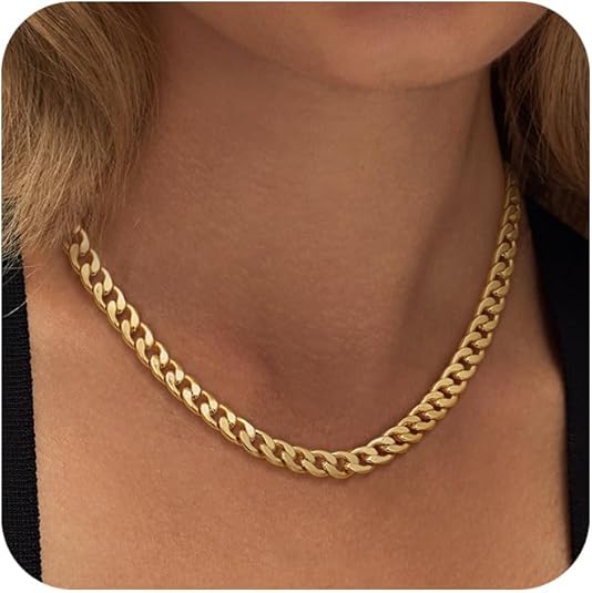 ZEVORA Chunky Cuban Link Necklace – Gold