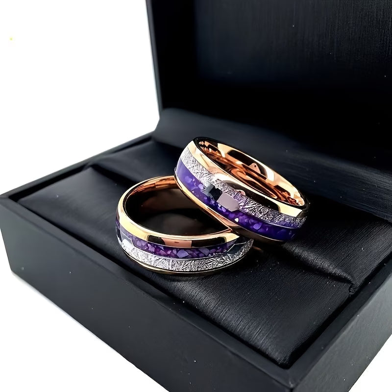 ZEVORA Amelys Harmony Ring – Handmade Rose Gold & Amethyst Jewelry
