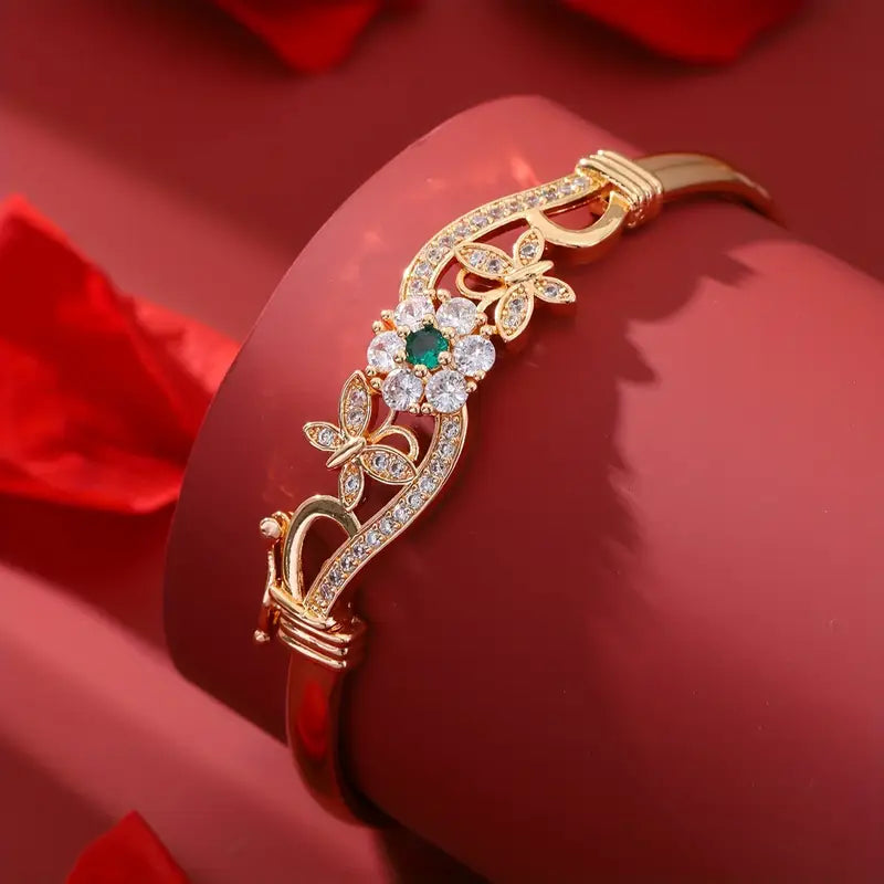 ZEVORA Isla Beaumont Bracelet – Handmade Gold & Emerald Jewelry
