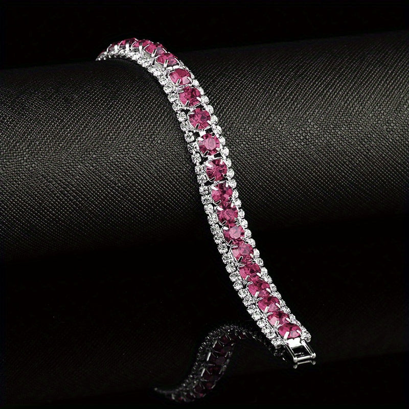 ZEVORA Roseglow Tennis Bracelet – White Gold
