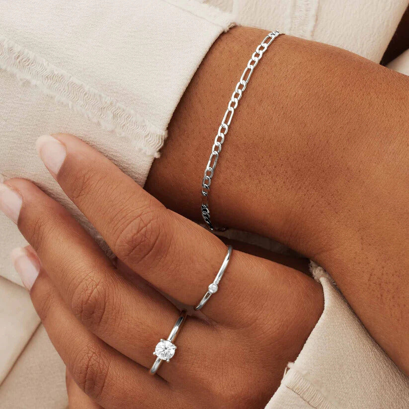 ZEVORA Neris Alaine Bracelet – Handmade White Gold Jewelry