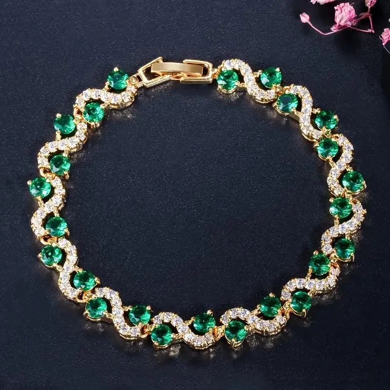 ZEVORA Fiora Emmeranthe Bracelet – Handmade Gold & Emerald Jewelry