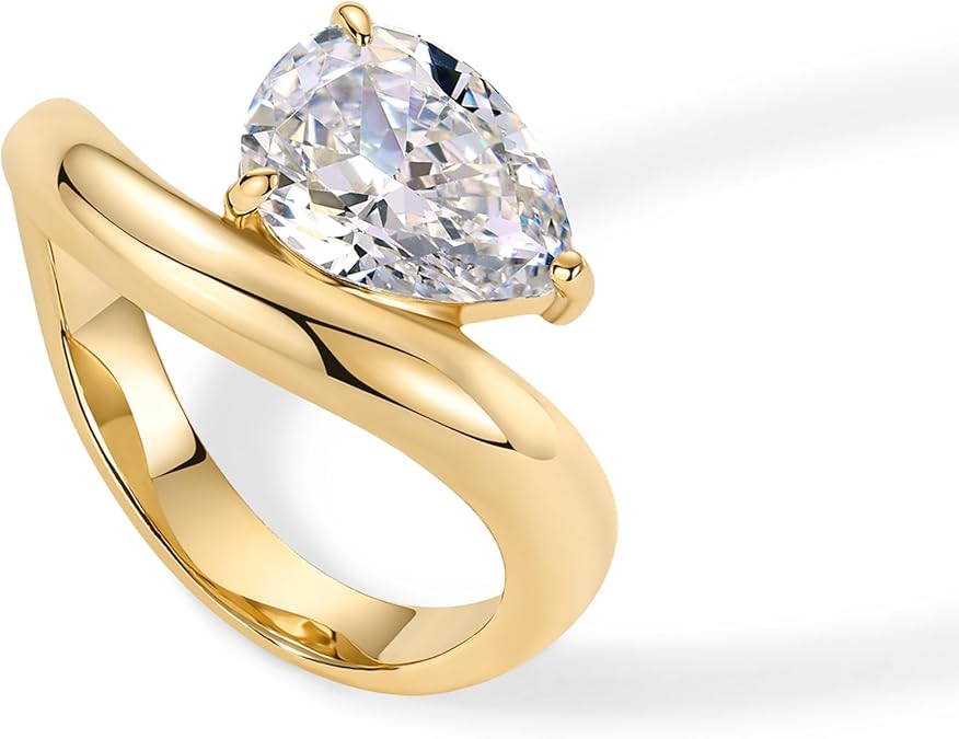 ZEVORA Wavy Promise Ring – Handmade Gold Promise Ring Jewelry