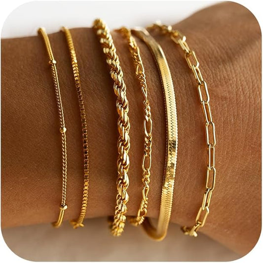 ZEVORA Isabella Vernetta Bracelet Set – Handmade Gold Jewelry Set