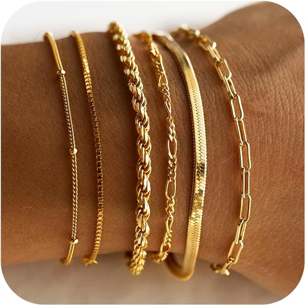ZEVORA Isabella Vernetta Bracelet Set – Handmade Gold Jewelry Set
