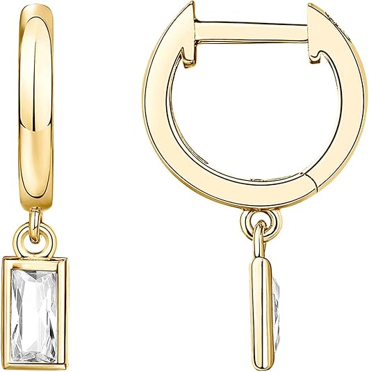 ZEVORA Bar Drop Earrings – Gold Minimalist Linear Bar Drop Earrings