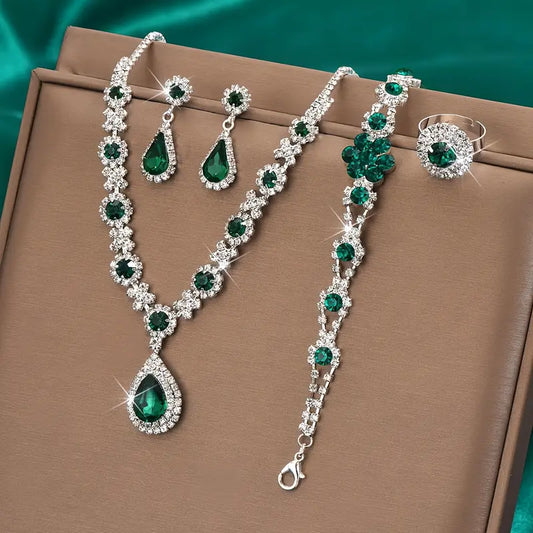 ZEVORA Adriana Lysandre White Gold Jewelry Set – Handmade & Hypoallergenic