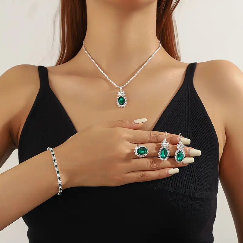ZEVORA Seloria Grevalyn White Gold Jewelry Set – Handmade & Hypoallergenic