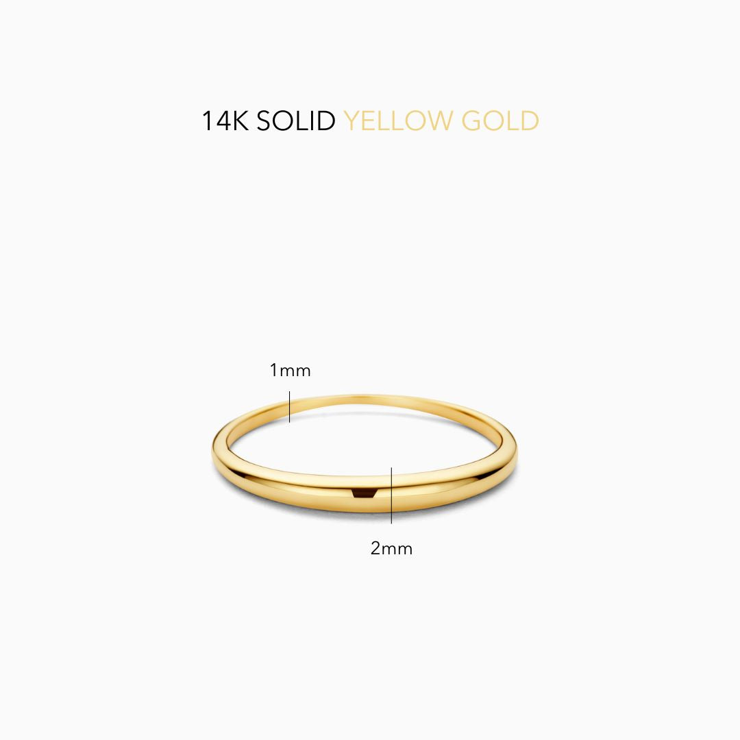 ZEVORA Slim Dome Ring – Handmade Gold Jewelry