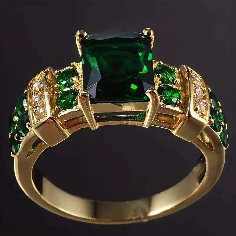 ZEVORA Averine Virdara Ring – Handmade Gold & Emerald Jewelry