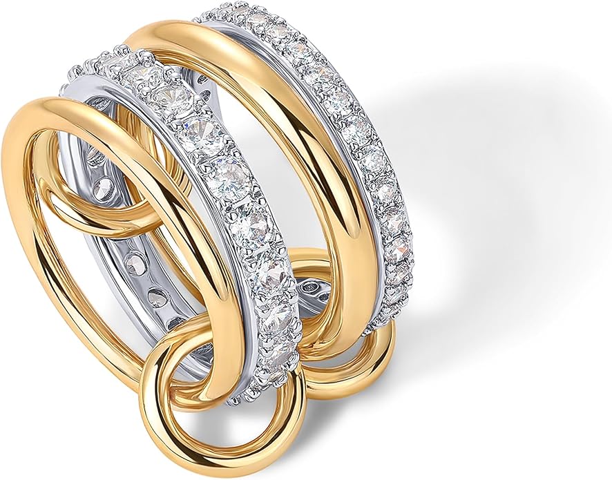 ZEVORA Interlock Stack Rings – Gold