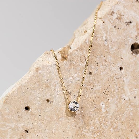 ZEVORA Aurora Crystal Necklace – Gold