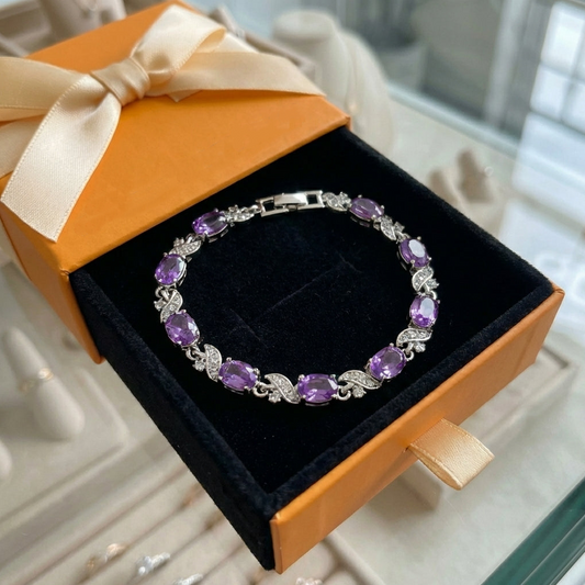 ZEVORA Giada Valethyst Bracelet – White Gold