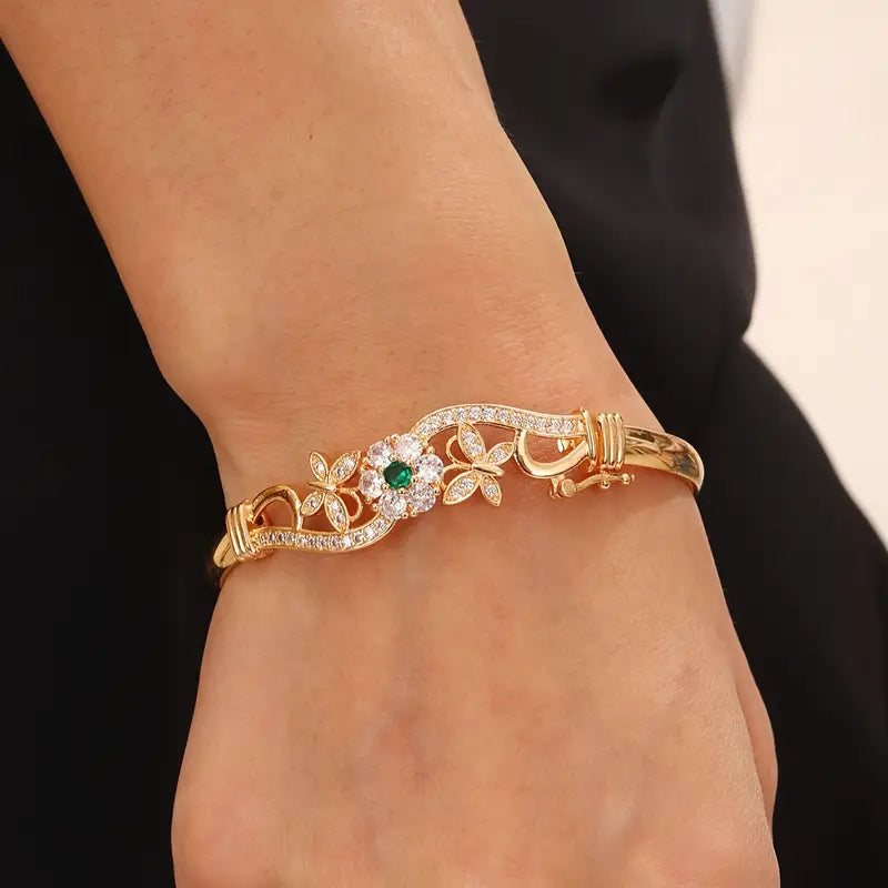 ZEVORA Isla Beaumont Bracelet – Handmade Gold & Emerald Jewelry